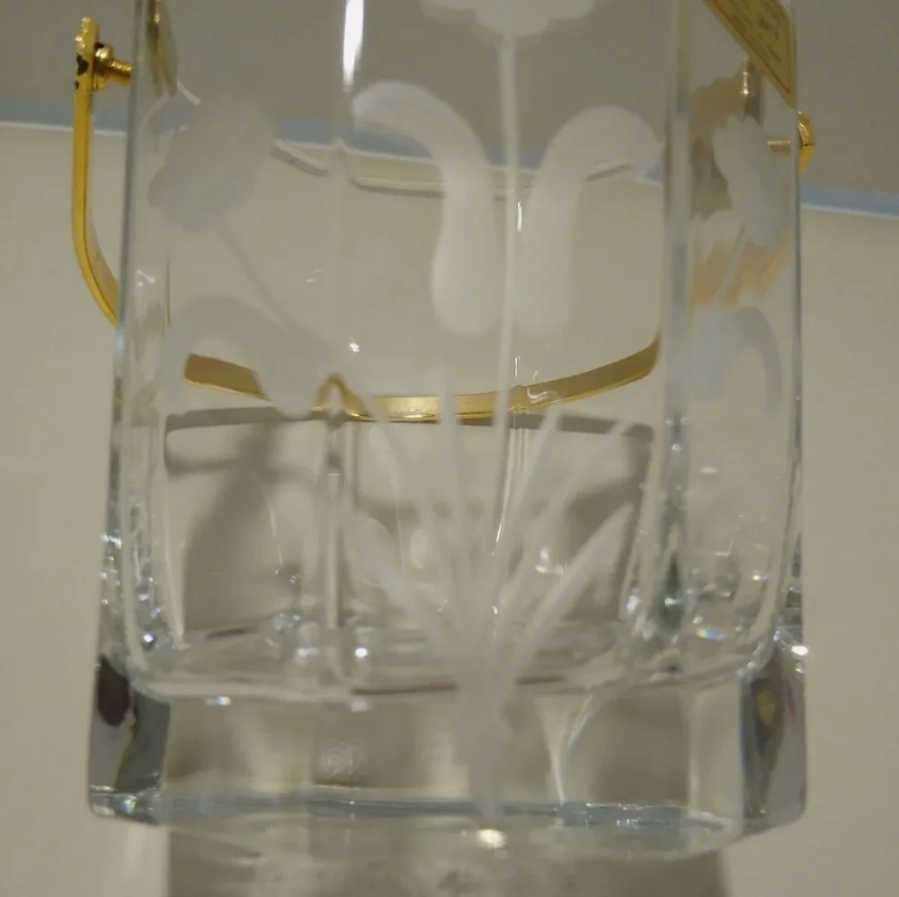 Vintage ARTE MURANO LINEA MERY KRISTALL Miniature Crystal Ice Bucket Italy (C16